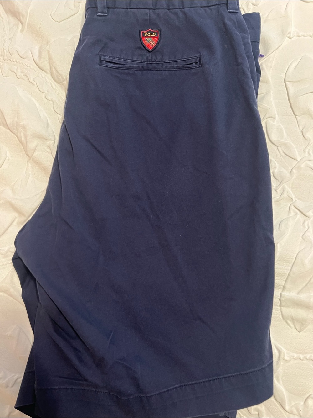 Polo by Ralph Lauren Navy Flat-Front Men's Shorts with Crest